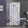 Stall Floral Shower Curtain Sets,36Wx72H Inch Narrow RV Grey and Ink Blue Flowers Fabric Shower Curtains, Soft Waterproof Polyester Bathroom Curtains with Hooks